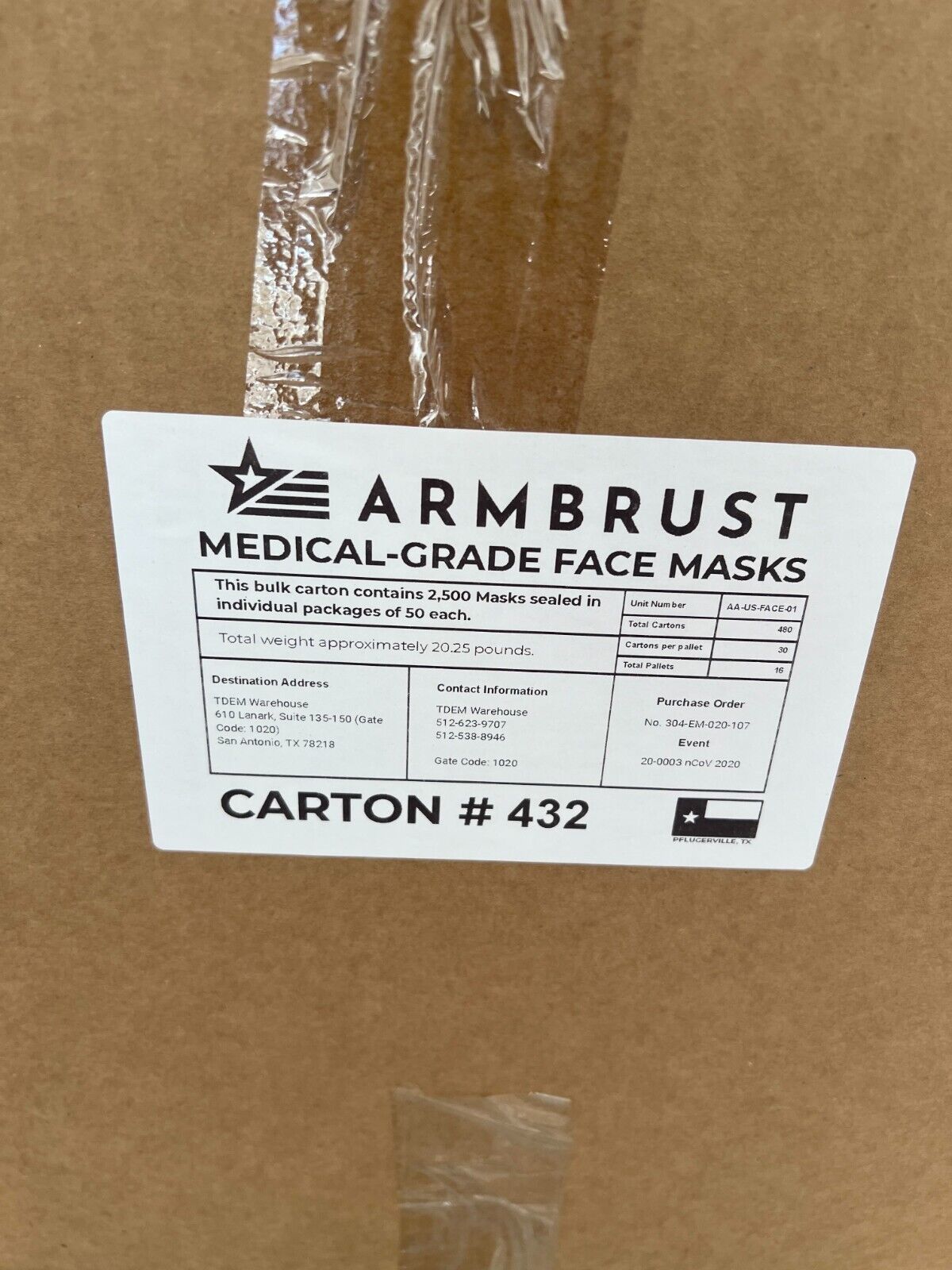 ARMBRUST Medical Face Mask - MADE IN USA - 50pack -Discount When Bought In Bulk!