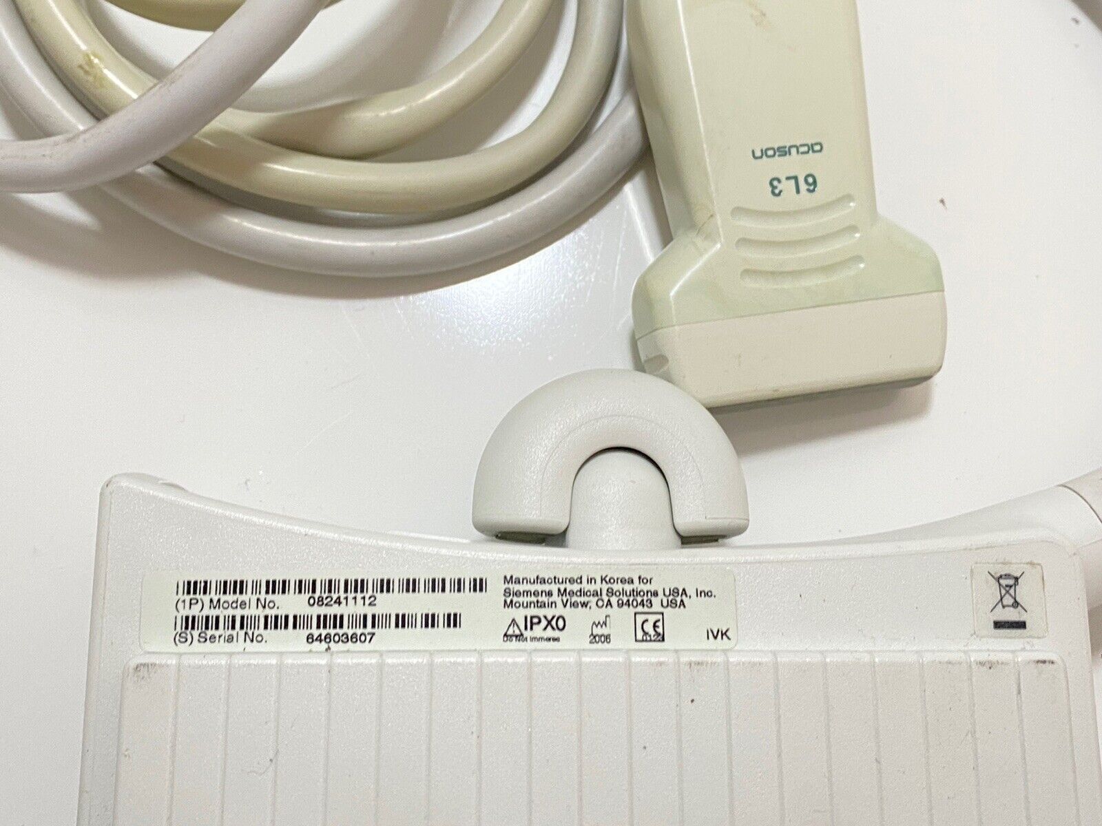 Acuson 6L3 Ultrasound Probe Transducer 08241112